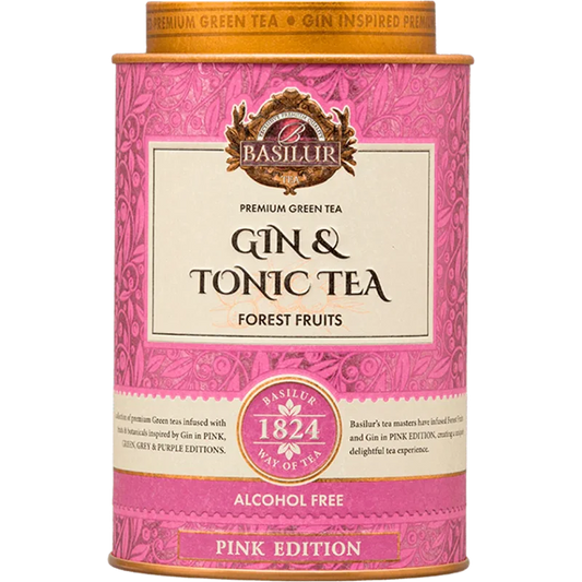 Té con sabor Gin Tonic Forest Fruit lata 25 pirámides - Basilur
