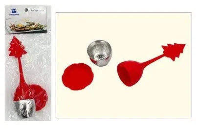 Infusor de silicona y aluminio con detalle de pino, para hacer infusiones