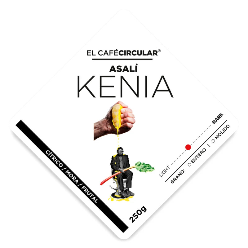 café kenia asali etiqueta