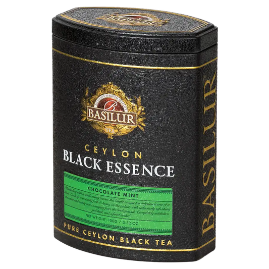 Lata de té negro Black Essence Chocolate Menta 100 gramos - Basilur