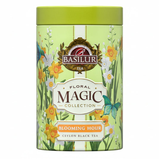 Lata con té negro floral Blooming Hour 75 gramos de té en hoja