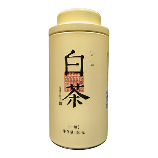 Lata con té blanco Bai Cha 50 gramos de té en hoja