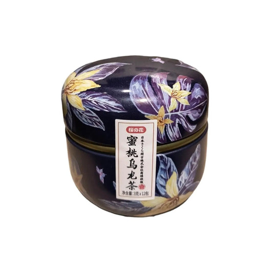 Lata Floral con té Oolong y Durazno 12 bolsas de pirámide
