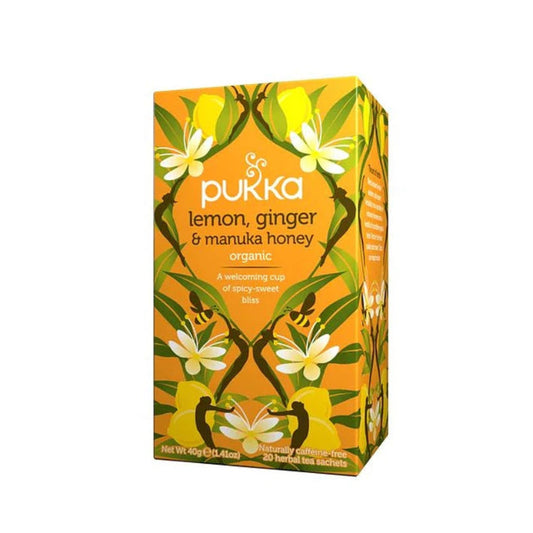 Infusión herbal orgánica Lemon, ginger & Manuka honey 20 bolsitas