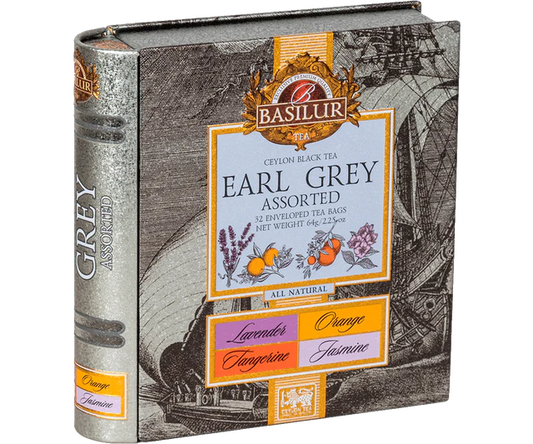 Libro té negro con bergamota surtido Earl Grey 32 bolsitas - Basilur