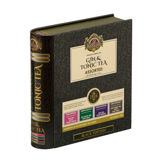 Libro té verde con sabor Gin Tonic surtido 32 bolsitas negro - Basilur