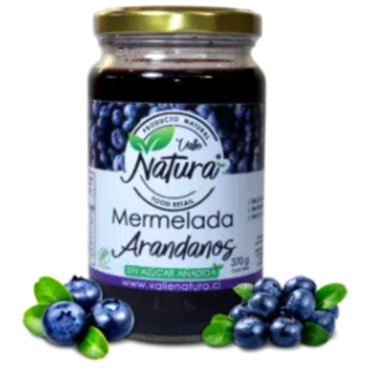 Mermelada de arándano sin azúcar 370 gramos en frasco