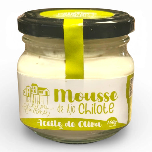 Mousse de ajo chilote y aceite de oliva 160 gramos en frasco