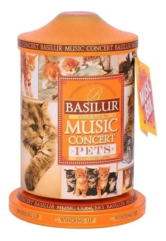 Lata musical con té negro saborizado Music Concert Pets 20 bolsitas de piramide