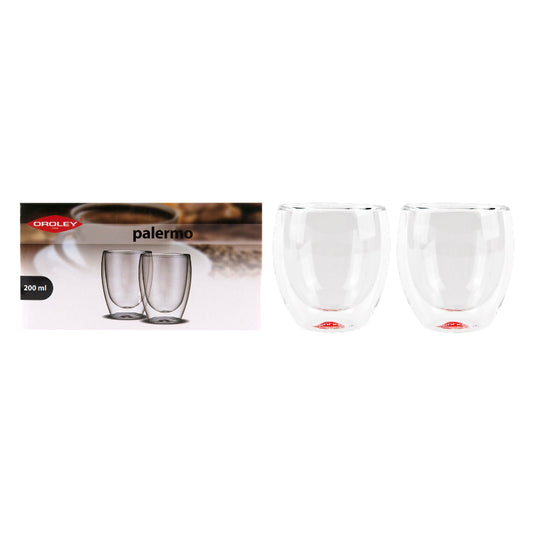 Set 2 vasos doble fondo Palermo 100ml
