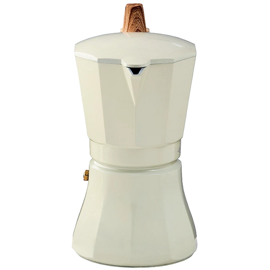 Cafetera italiana de Aluminio Petra Cream 9 tazas