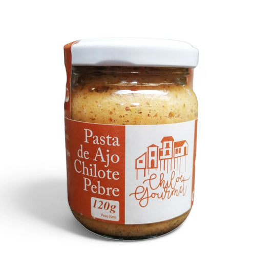 Pasta de Ajo chilote al pebre - Chiloé Gourmet