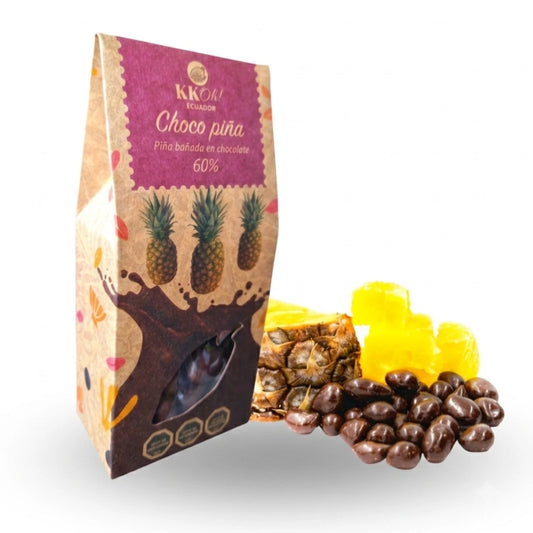 Piña bañada en chocolate 100 gramos