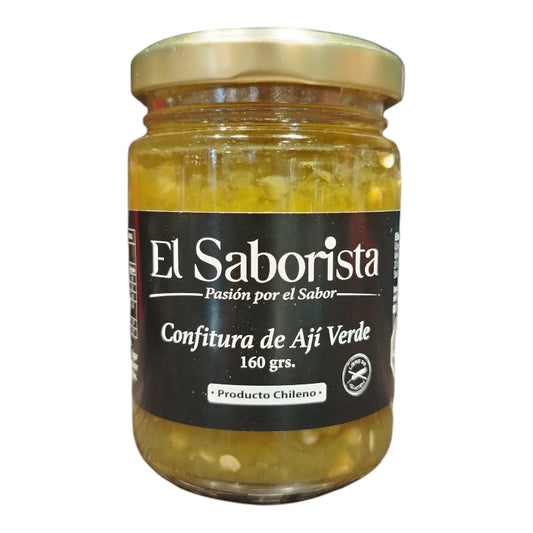 Confitura de ají verde 160 gramos en frasco