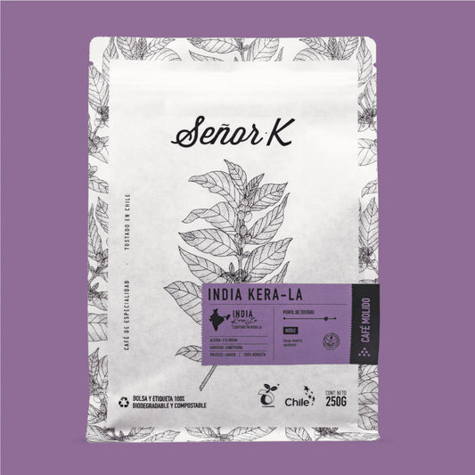 Café en grano India Lavado Kera-la 250 gramos