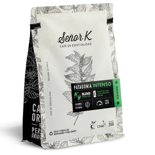 Café en grano Blend India Colombia Lavado Natural Patagonia Intenso 250 gramos