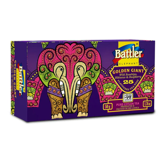 Té negro hibisco, rosa mosqueta y frambuesa 25 bolsitas - Battler