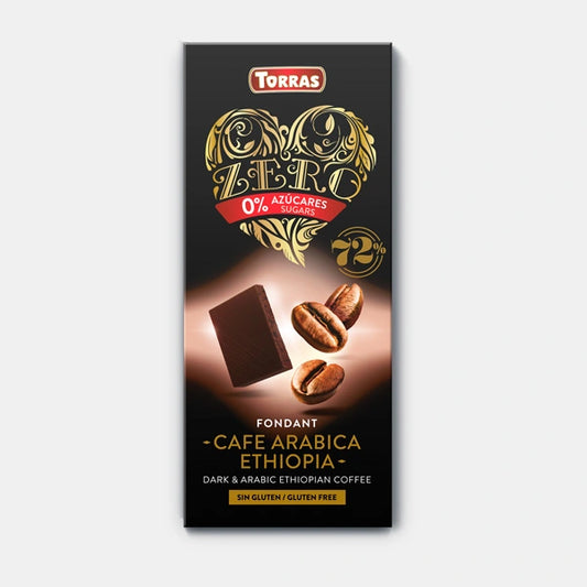 Chocolate en barra 72% con café